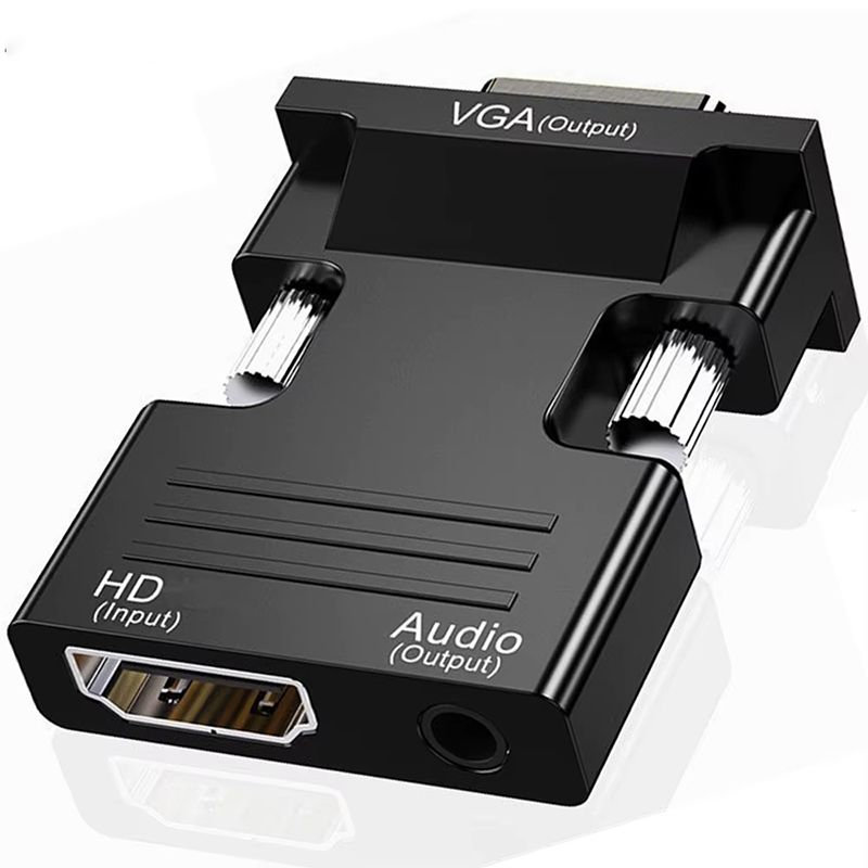 Male to Female HDMI to VGA Adapter HD 1080P Audio Cable Converter with 3.5mm Audio Cable for PC Laptop TV Box Computer Monitor Projector