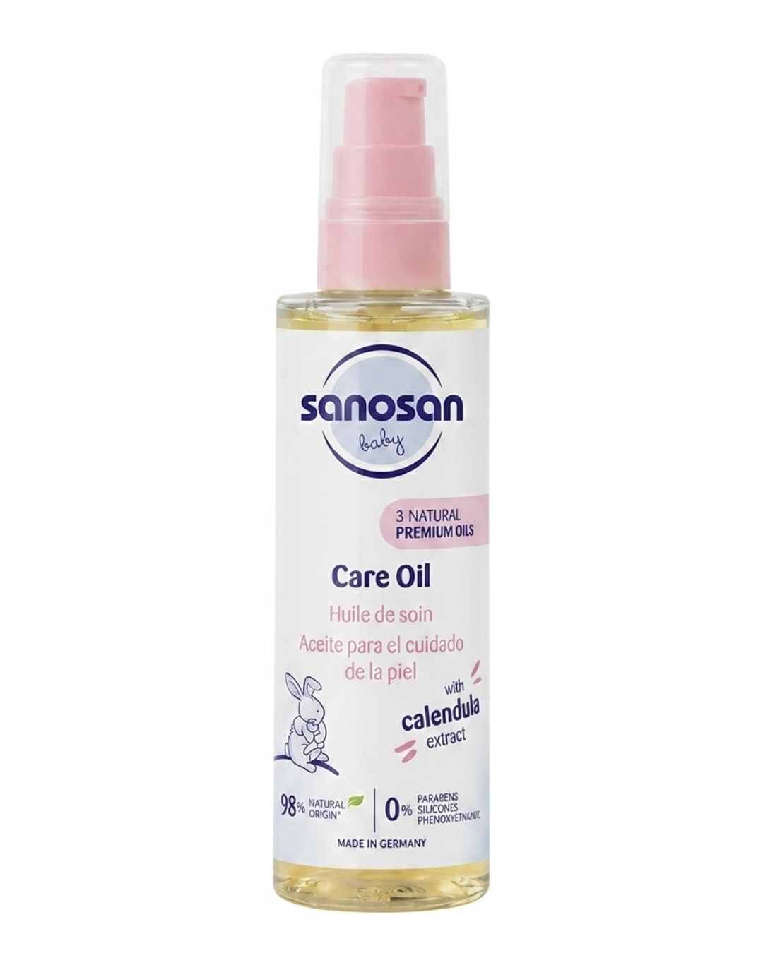 Sanosan  Care Oil
Ideal for massaging, for pampering your baby&rsquo;s skin after bathing
98 % ingredients of natural origin.